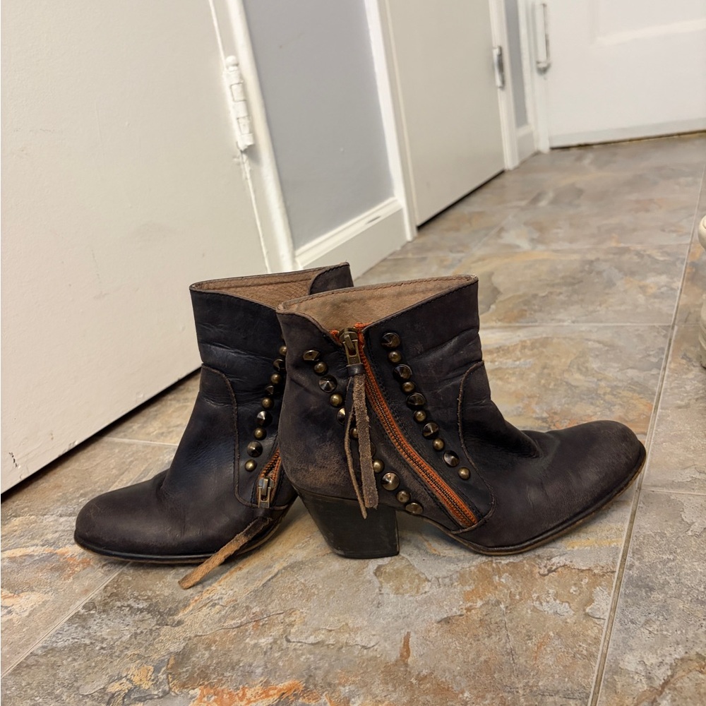 Studded Black Ankle Boots (Made in Spain)